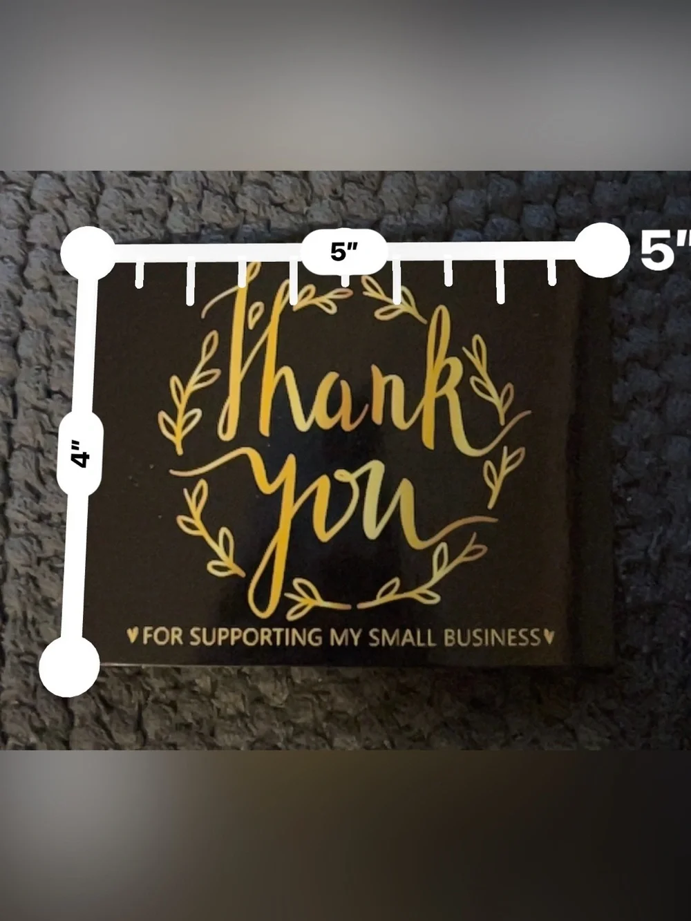 40 Thank You cards - Black with Gold Foil - Small Business Packaging
